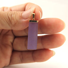 Load image into Gallery viewer, 2101182-14k-Yellow-Gold-Lavender-Jade-Plain-Board-Pendant