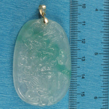 Load image into Gallery viewer, 2101463C-14k-Gold-Hand-Carved-Dragon-Celadon-Green-Jade-Beautify-Pendant