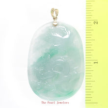 Load image into Gallery viewer, 2101464-Carvings-Dragon-Phoenix-Celadon-Green-Jade-14k-Pendant-Necklace