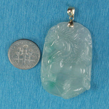 Load image into Gallery viewer, 2101466B-Lovely-Hand-Carved-Horse-Celadon-Green-Jade-14K-Pendant