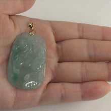 Load image into Gallery viewer, 2101466B-Lovely-Hand-Carved-Horse-Celadon-Green-Jade-14K-Pendant