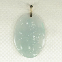 Load image into Gallery viewer, 2101467-14k-Gold-Lovely-Hand-Carved-Hare-Celadon-Green-Jade-Pendant-Necklace