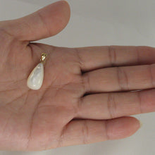 Load image into Gallery viewer, 2101470-Hand-Carved-Tear-Drop-Mother-of-Pearl-14k-Gold-Pendant-Necklace