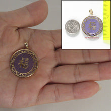 Load image into Gallery viewer, 2101482-14k-Gold-Joy-Greek-Key-Disc-Lavender-Jade-Luck-Pendant-Necklace