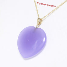 Load image into Gallery viewer, 2101512-Beautify-14k-Gold-Cabochon-Love-Heart-Lavender-Jade-Pendant-Necklace