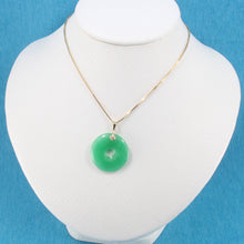 Load image into Gallery viewer, 2101523-14k-Gold-Disc-Dount-Green-Jade-Pendant-Necklace