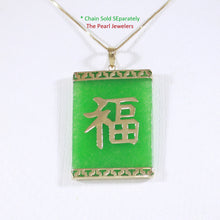 Load image into Gallery viewer, 2101783-Beautiful-14k-Gold-Joy-Greek-key-Green-Jade-Pendant-Necklace