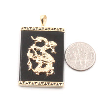 Load image into Gallery viewer, 2101981-Black-Onyx-14k-Gold-Hand-Crafted-Dragon-Pendant-Necklace