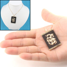 Load image into Gallery viewer, 2101981-Black-Onyx-14k-Gold-Hand-Crafted-Dragon-Pendant-Necklace