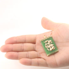 Load image into Gallery viewer, 2101983-Hand-Crafted-Dragon-14k-Gold-Green-Jade-Pendant-Necklace