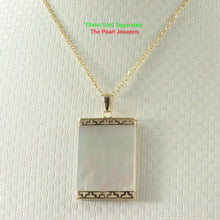Load image into Gallery viewer, 2121040-Greek-Key-14k-Yellow-Gold-Mother-of-Pearl-Board-Pendant-Necklace