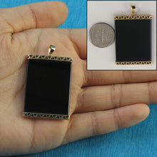 Load image into Gallery viewer, 2121781-14k-Yellow-Solid-Gold-Rectangle-Black-Onyx-Board-Pendant