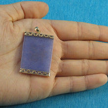 Load image into Gallery viewer, 2121782-Rectangle-Lavender-Jade-Board-14k-Yellow-Solid-Gold-Pendant