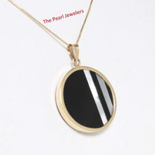 Load image into Gallery viewer, 2130491-14k-Solid-Gold-Black-Onyx-Mother-of-Pearl-Pendant-Necklace