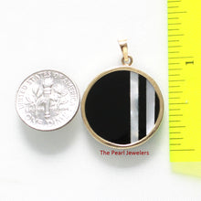 Load image into Gallery viewer, 2130491-14k-Solid-Gold-Black-Onyx-Mother-of-Pearl-Pendant-Necklace
