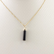 Load image into Gallery viewer, 2186701-14k-Yellow-Gold-Hand-Carved-Tube-Black-Onyx-Pendant-Necklace