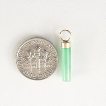 Load image into Gallery viewer, 2186703-14k-Yellow-Gold-Hand-Carved-Tube-Green-Jade-Pendant-Necklace