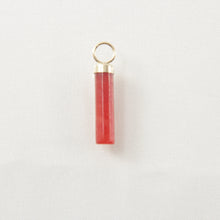 Load image into Gallery viewer, 2186704-14k-Yellow-Gold-Hand-Carved-Tube-Red-Jade-Pendant-Necklace