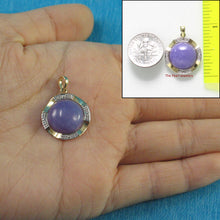 Load image into Gallery viewer, 2188102-14k-Two-Tone-Cabochon-Lavender-Jade-Pendant-Necklace