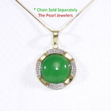 Load image into Gallery viewer, 2188103-14k-Two-Tone-Cabochon-Green-Jade-Pendant-Necklace
