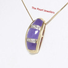 Load image into Gallery viewer, 2199502-14k-Gold-Diamond-Cabochon-Lavender-Jade-Pendant-Necklace