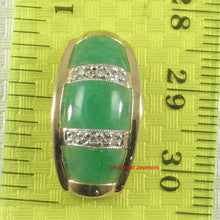 Load image into Gallery viewer, 2199503-14k-Gold-Diamond-Cabochon-Green-Jade-Pendant-Necklace
