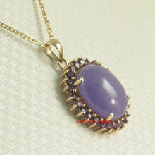 Load image into Gallery viewer, 2199802-14k-Gold-Cabochon-Lavender-Jade-Amethyst-Pendant-Necklace