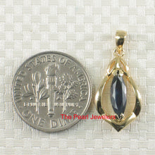 Load image into Gallery viewer, 2200021-14K-Yellow-Solid-Gold-Marquise-Genuine-Sapphire-Unique-Pendant