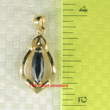 Load image into Gallery viewer, 2200021-14K-Yellow-Solid-Gold-Marquise-Genuine-Sapphire-Unique-Pendant