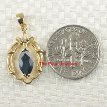 Load image into Gallery viewer, 2200051-Genuine-Marquise-Natural-Blue-Sapphire-14k-Yellow-Solid-Gold-Pendant