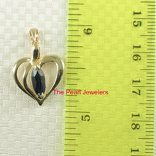 Load image into Gallery viewer, 2200061-Genuine-Marquise-Sapphire-Heart-14k-Yellow-Solid-Gold-Pendant