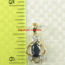 Load image into Gallery viewer, 2200081-Genuine-Natural-Blue-Sapphire-Diamonds-14k-Yellow-Solid-Gold-Pendant