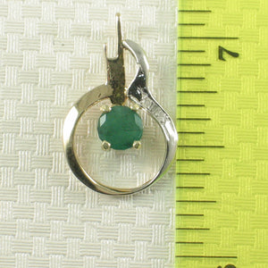 2200103-Unique-Genuine-Emerald-Diamonds-Pendant-Two-Tone-14kt-Solid-Gold