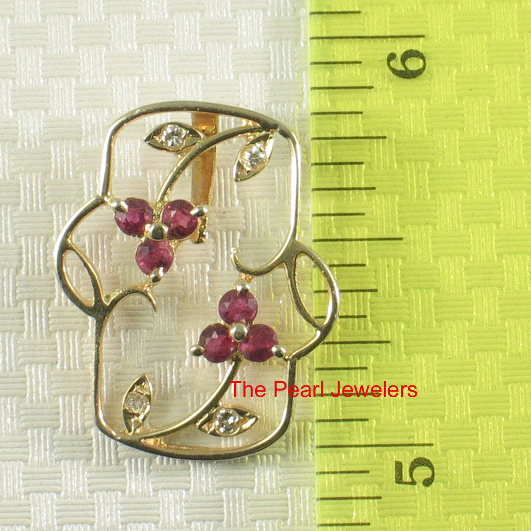 2200122-14k-Yellow-Solid-Gold-Round-Red-Rubies-Diamonds-Unique-Pendant