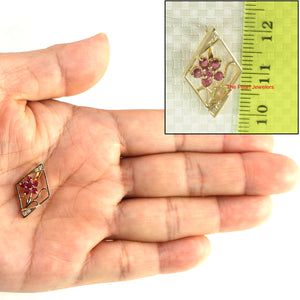 2200132-14k-Yellow-Solid-Gold-Genuine-Red-Rubies-Diamonds-Unique-Pendant
