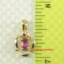 Load image into Gallery viewer, 2200142-14k-Yellow-Soli- Gold-Oval-Genuine-Red-Ruby-Unique-Pendant