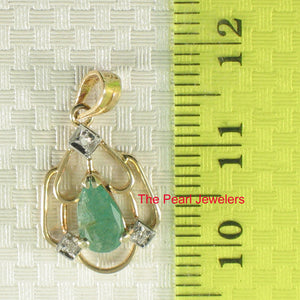 2200193-14kt-Yellow-Solid-Gold-Unique-Genuine-Pear-Emerald-Diamonds-Pendant