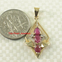 Load image into Gallery viewer, 2200222-Genuine-Natural-Red-Rubies-Diamonds-Unique-Pendant-14kt-Yellow-Gold