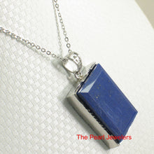 Load image into Gallery viewer, 9220024-Sterling-Silver-Rectangle-Blue-Lapis-Lazuli-Pendant-Necklace