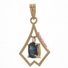 Load image into Gallery viewer, 2200241-Genuine-Natural-Blue-Oval-Sapphire-14k-Yellow-Solid-Gold-Pendant