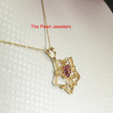 Load image into Gallery viewer, 2200252-14k-Yellow-Solid-Gold-Star-Genuine-Natural-Rubies-Diamonds-Pendant