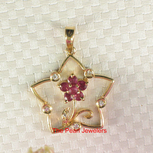 2200252-14k-Yellow-Solid-Gold-Star-Genuine-Natural-Rubies-Diamonds-Pendant