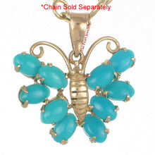Load image into Gallery viewer, 2200324-14k-Yellow-Solid-Gold-Genuine-Turquoise-Butterfly-Pendant