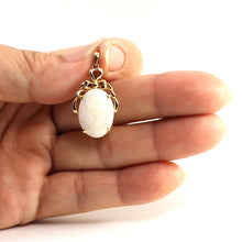 Load image into Gallery viewer, 2200360-14k-Yellow-Solid-Gold-Oval-Genuine-Australia-Opal-Pendant