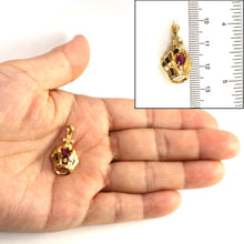 Load image into Gallery viewer, 2200373-July-Birthstone-Crown-Ruby-Diamond-14K-Yellow-Gold-Pendant