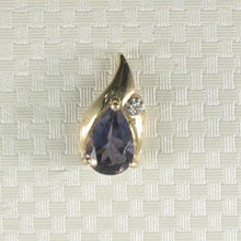 Load image into Gallery viewer, 2200401-Vintage-Style-Pear-Drop-Tanzanite-Diamonds-14k-Yellow-Gold-Pendant