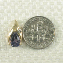 Load image into Gallery viewer, 2200401-Vintage-Style-Pear-Drop-Tanzanite-Diamonds-14k-Yellow-Gold-Pendant