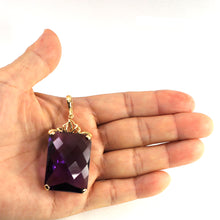Load image into Gallery viewer, 2300011-Faceted-Octagon-Purple-Amethyst-14k-Solid-Gold-Enhancer-Pendant