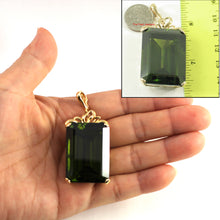 Load image into Gallery viewer, 2300014-Baguette-Cut-Green-Peridot-14k-Solid-Yellow-Gold-Enhancer-Pendants
