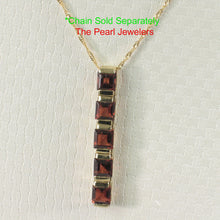 Load image into Gallery viewer, 2300041-14k-Solid-Yellow-Gold-Five-Genuine-Natura-Brown-Garnet-Pendants